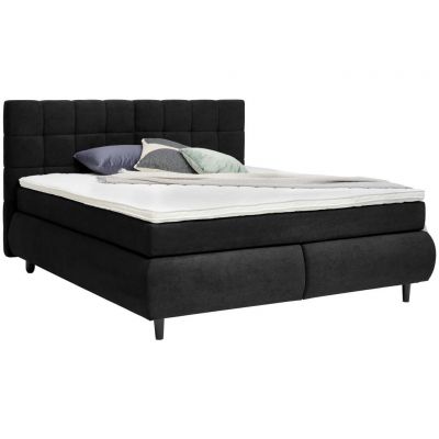 Pat Boxspring, 180/200 cm, negru