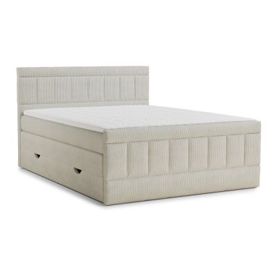 Pat boxspring bej cu spaÈu009Biu de depozitare 200x200 cm Caya âu0080Maison de RÃªve