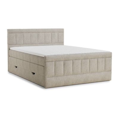 Pat boxspring bej cu spaÈu009Biu de depozitare 200x200 cm Caya âu0080Maison de RÃªve