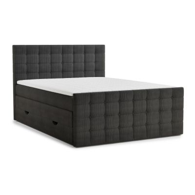 Pat boxspring gri antracit cu spaÈu009Biu de depozitare 180x200 cm Tasca âu0080Maison de RÃªve