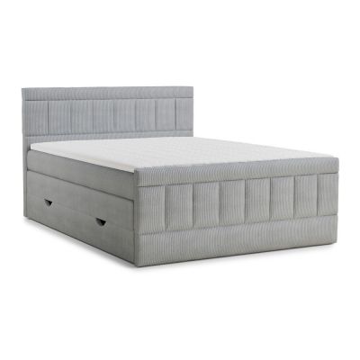 Pat boxspring gri cu spaÈu009Biu de depozitare 160x200 cm Caya âu0080Maison de RÃªve