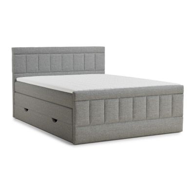 Pat boxspring gri cu spaÈu009Biu de depozitare 200x200 cm Caya âu0080Maison de RÃªve