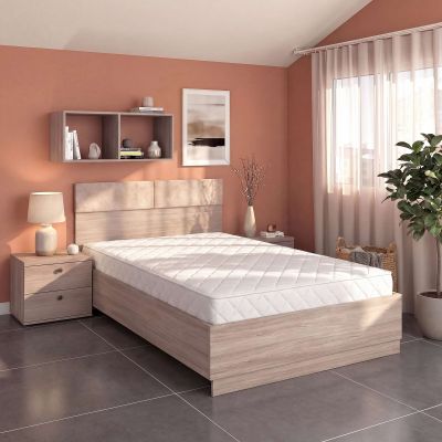Pat copii AMBRO 90x200, Oak cu saltea inclusa