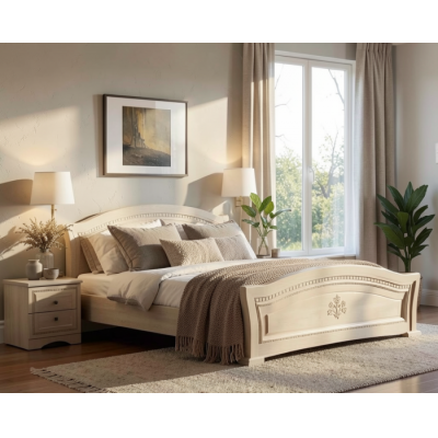 Pat cu 2 noptiere Milano Mesteacan