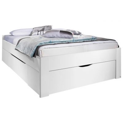 Pat Cu Spațiu De Depozitare, 140/200 cm, alb