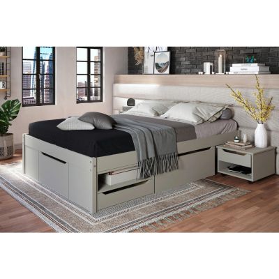 Pat Cu Spațiu De Depozitare, 90/200 cm, taupe