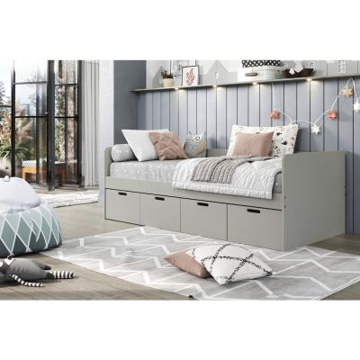 Pat Cu Spațiu De Depozitare, 90/200 cm, taupe
