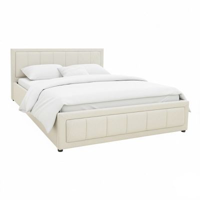 Pat cu spatiu de depozitare Huga bej, 160x200 cm