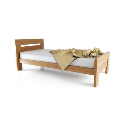 Pat în culoare naturală din lemn de fag cu somieră 90x200 cm Fiorentino – B.E.S.
