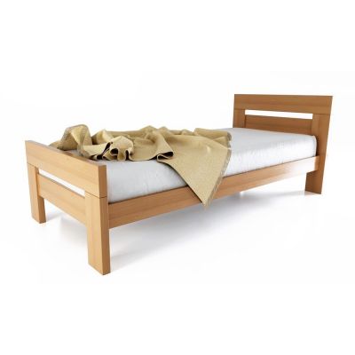 Pat în culoare naturală din lemn de fag cu somieră 90x200 cm Fiorentino – B.E.S.