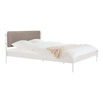 Pat matrimonial alb tapițat din oțel cu somieră 160x200 cm Eton Basic – noo.ma