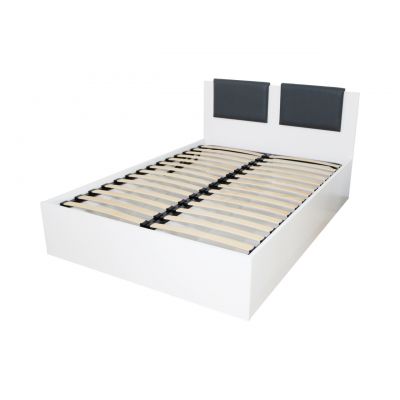 Pat matrimonial Laguna 140 x 200 cm alb cu gri