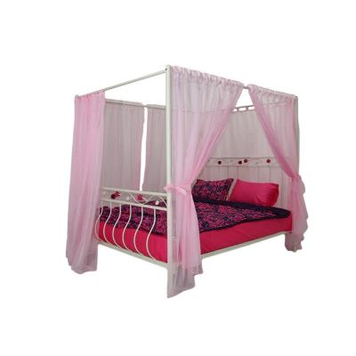 Pat matrimonial Roza cu baldachin