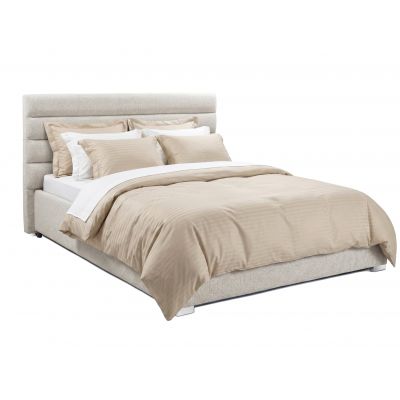 Pat Tapițat DIESIS , cu somieră rabatabilă și ladă de depozitare, 160x200 cm, Crem - Outlet