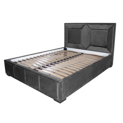 Pat tapitat cu lada, Gold Patrat 140 x 200 M 92 Gri