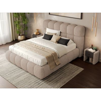 Pat Tapitat Espera tip bubble cu somiera fixa Bej - Rolf 2 140x200