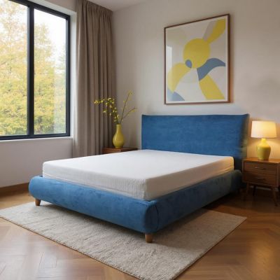 Pat tapitat, Hugo, cu somiera metalica, 180x200