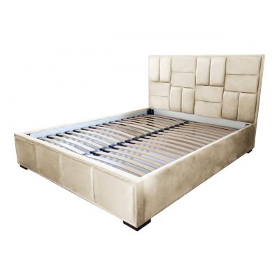 Pat tapitat Mozaic 160 x 200 stofa crem M02