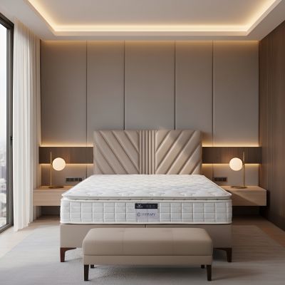 Pat THERAPY 160x200, stofa catifelata grej - BF 20, cu somiera si spatiu depozitare - Default Title