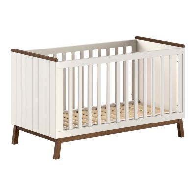 Pătuț bej din lemn de pin cu latură detașabilă/cu înălțime reglabilă 70x140 cm Sezane – Vipack