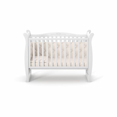 Patut din lemn masiv de fag LD15 pentru copii, 120x60 cm, 0-4 ani, cu sina pentru dentitie, inaltimea saltelei reglabila si laterala detasabila