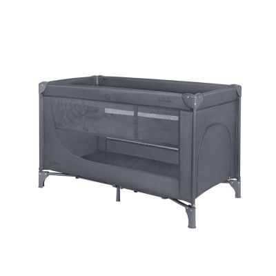 Patut pentru copii KikkaBoo So Gifted Grey cu pliere compacta, doua nivele, geanta de transport, usita laterala cu fermoar