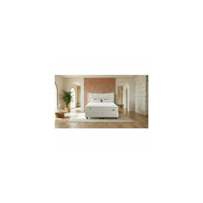 Set Pat+Saltea gratis Pandora, crem - 180/200 cm, culoare personalizabila, cu somiera rabatabila si lada de depozitare