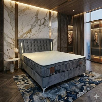 Set pat+ Saltea gratis Serenity GRI 140x200 cm