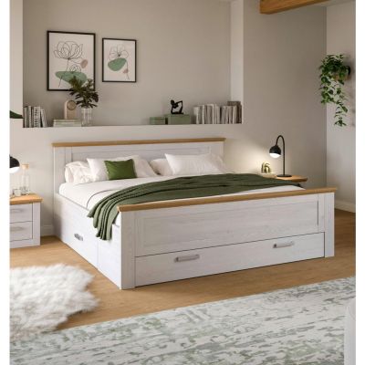 Pat, 180/200 cm, culoare lemn larice