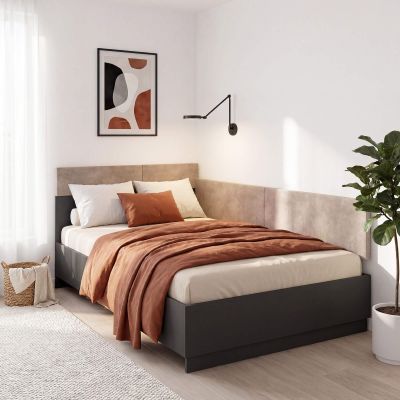 Pat colt AMBRO 120x200 fara saltea, Antracit