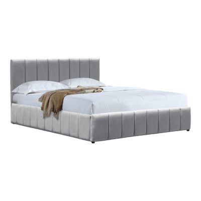 Pat cu spatiu de depozitare Snuggle, Catifea, Antracit - Gri, 160x200 cm - Gri