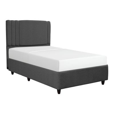 Pat cu spatiu depozitare Lineo single boucle, antracit, 120x200 cm - Antracit