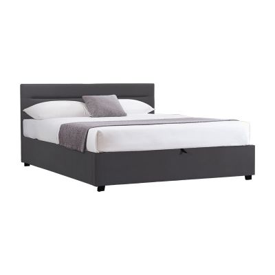 Pat de catifea Molito neagra cu spatiu de depozitare, 150x200 cm