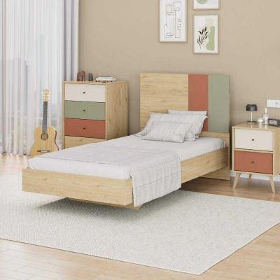 Pat de o persoană TKR-910-FX-2 Home Collection® Tiffany, Multicolor, 107x110x205 cm - Multicolor