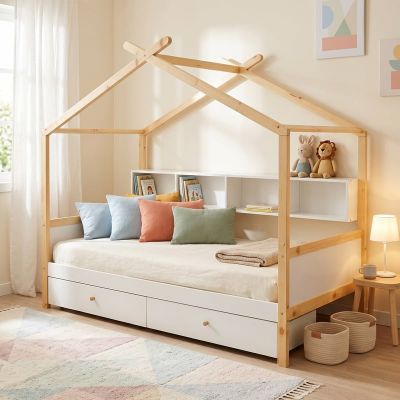 Pat montessori, Discovery Montessori, Pako, Alb 97x195x140 cm