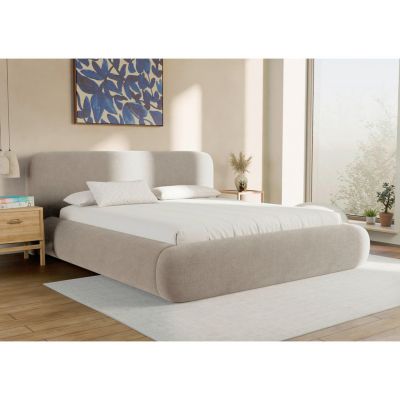 Pat Tapițat, 160/200 cm, taupe
