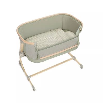 Patut co-sleeper, Jane, Babyside III, Reglabil in 6 pozitii pe inaltime, Cu lenjerie si roti, Pana la 9 kg, 0 luni+, 85x60x66 cm, EN 1130:2019, EN 16890:2017 +A1:2021, Sage