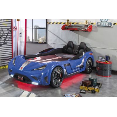 Pat din pal cu lumini si sunete, pentru copii GTS Blue, 190 x 100 cm Pat din pal cu lumini si sunete, pentru copii GTS Blue, 190 x 100 cm