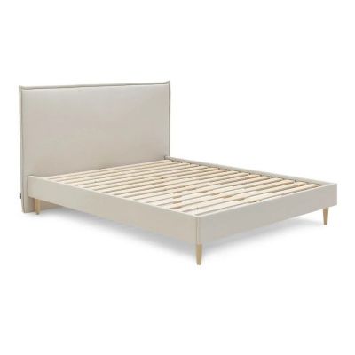 Pat matrimonial 160x200 cm bej tapiÈat cu somierÄSary âBobochic Paris