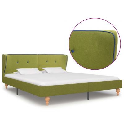 vidaXL Cadru de pat, verde, 160 x 200 cm, material textil