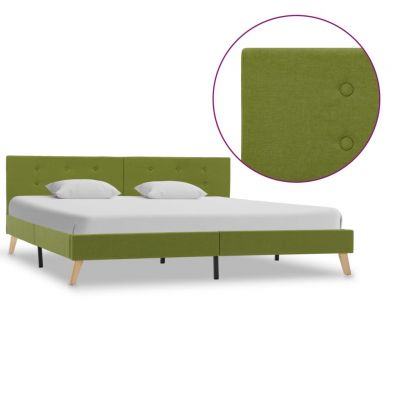 vidaXL Cadru de pat, verde, 180 x 200 cm, material textil