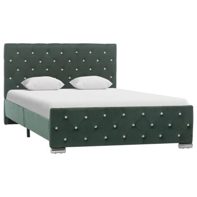 vidaXL Cadru de pat, verde închis, 120 x 200 cm, material textil